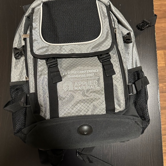 Men's Gray Black Laptop Backpack with shoulder straps and carry